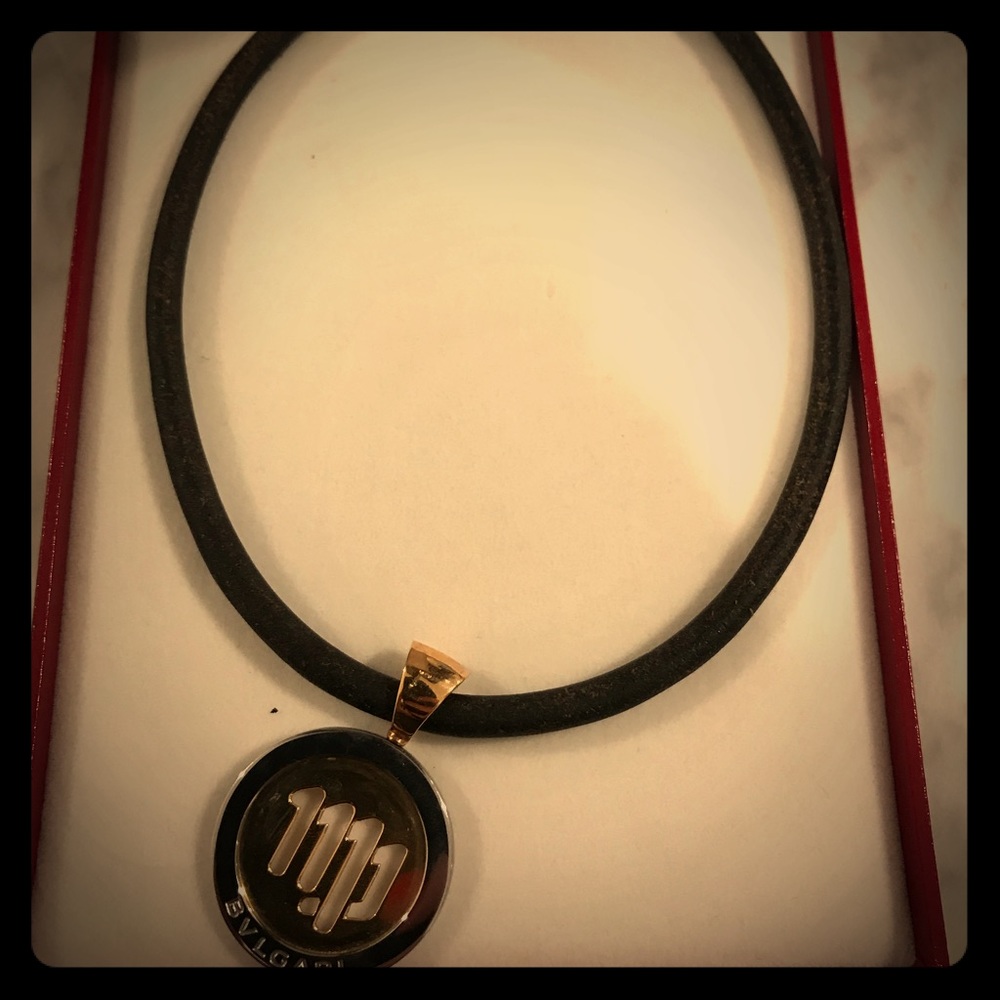 COPY - Bvlgari pendant on a leather choker